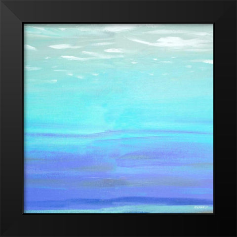 Aquatic Abstract Black Modern Wood Framed Art Print by Meneely, Dan