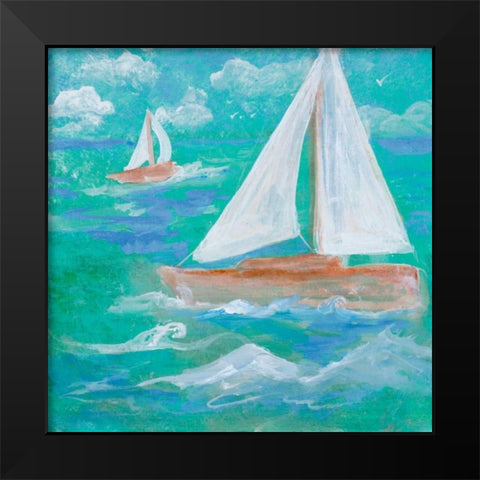 Regatta Winds III Black Modern Wood Framed Art Print by Maria, Robin