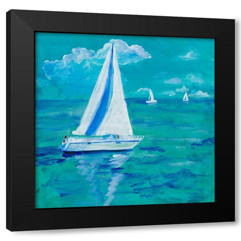 Regatta Winds I Black Modern Wood Framed Art Print by Maria, Robin