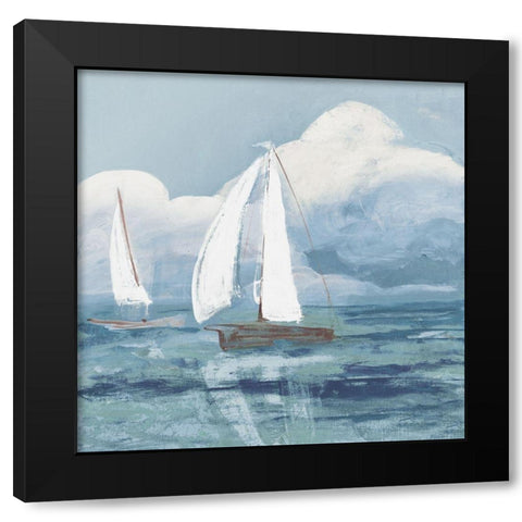 Dusk Regatta Winds Black Modern Wood Framed Art Print with Double Matting by Maria, Robin