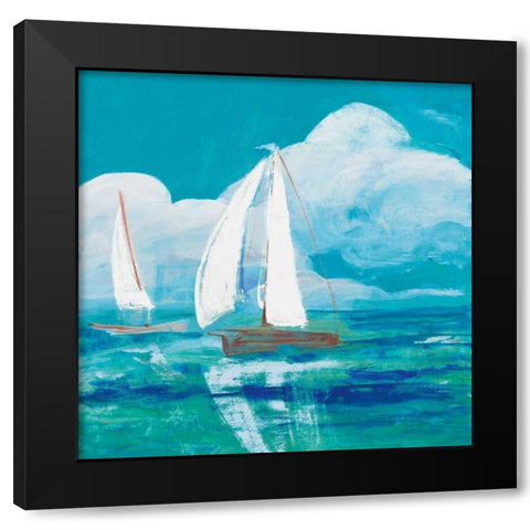 Regatta Winds II Black Modern Wood Framed Art Print by Maria, Robin