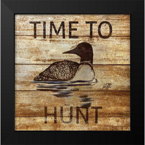 Time To Hunt Square II Black Modern Wood Framed Art Print by DeRice, Julie