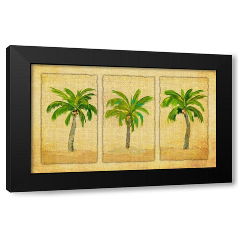 Palm Trio Black Modern Wood Framed Art Print with Double Matting by DeRice, Julie