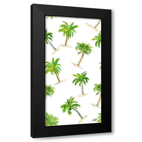 Toss Palm Pattern Black Modern Wood Framed Art Print with Double Matting by DeRice, Julie