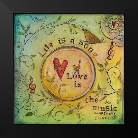 Peace Comes from Within II Black Modern Wood Framed Art Print by Kinnison, Carolyn