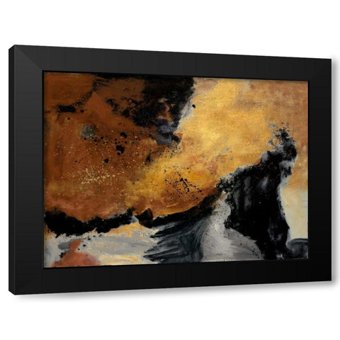 Wave Black Modern Wood Framed Art Print with Double Matting by Maria, Robin