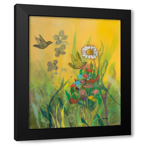 Waking Up with Sunshine Black Modern Wood Framed Art Print by Maria, Robin