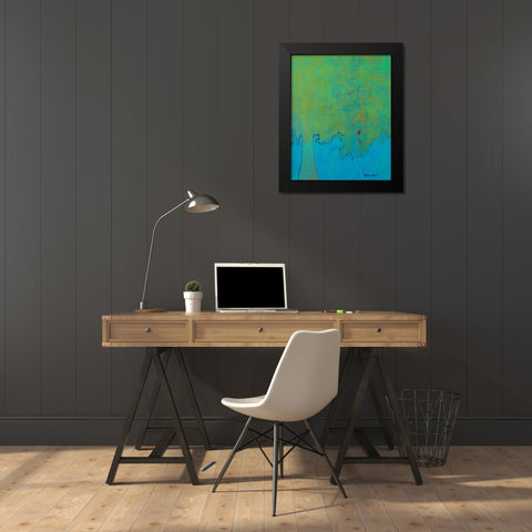The Love Tree Black Modern Wood Framed Art Print by Maria, Robin