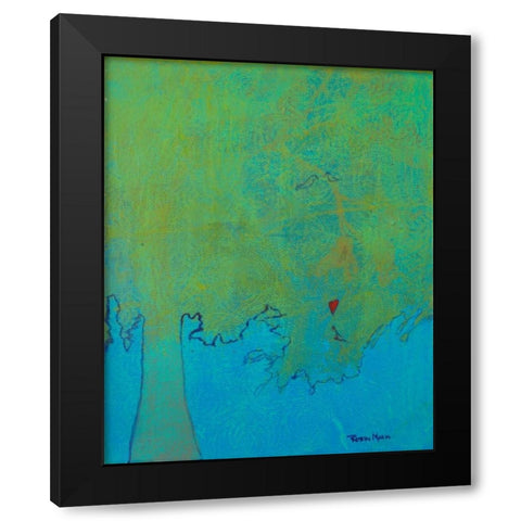 The Love Tree Black Modern Wood Framed Art Print with Double Matting by Maria, Robin
