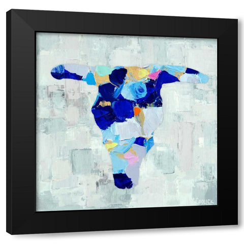 Mosaic Bull Skull Black Modern Wood Framed Art Print with Double Matting by Coolick, Ann Marie