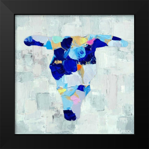 Mosaic Bull Skull Black Modern Wood Framed Art Print by Coolick, Ann Marie