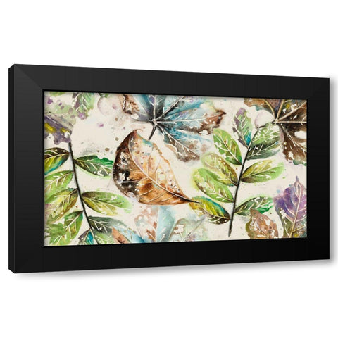 Global Leaves Rectangle Black Modern Wood Framed Art Print with Double Matting by Pinto, Patricia