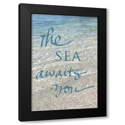 Sea Awaits You Black Modern Wood Framed Art Print by Gardner, Sarah
