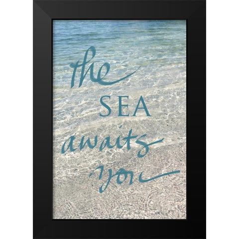 Sea Awaits You Black Modern Wood Framed Art Print by Gardner, Sarah