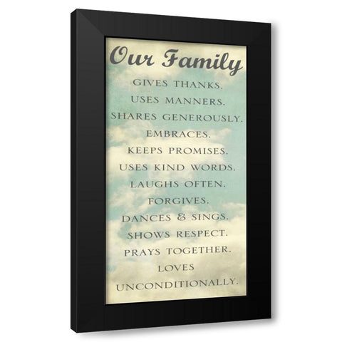 Our Family Black Modern Wood Framed Art Print by Gardner, Sarah