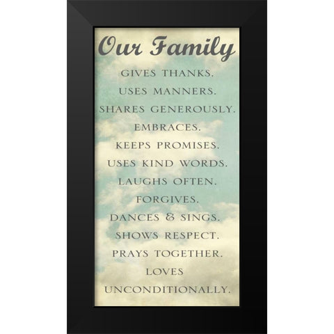 Our Family Black Modern Wood Framed Art Print by Gardner, Sarah