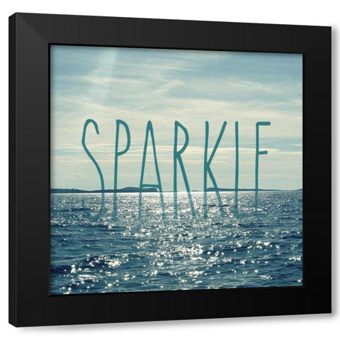 Sparkle In The Ocean Black Modern Wood Framed Art Print with Double Matting by Gardner, Sarah