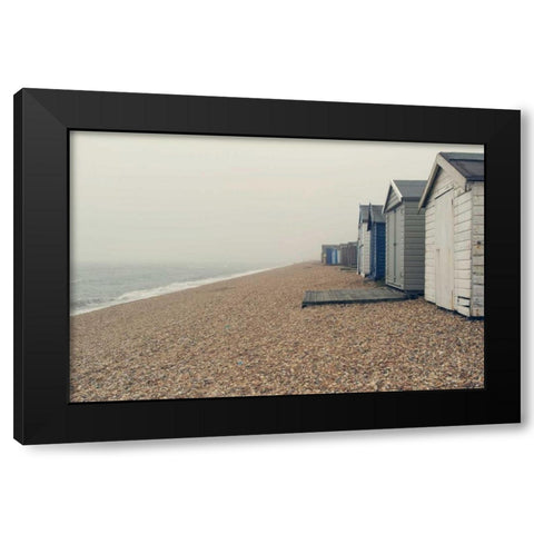 Beach Cabanas Black Modern Wood Framed Art Print with Double Matting by Gardner, Sarah