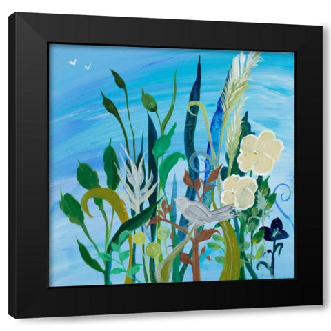 Awaiting Song I Black Modern Wood Framed Art Print by Maria, Robin