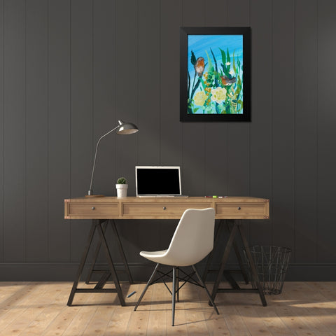 Awaiting Song Black Modern Wood Framed Art Print by Maria, Robin