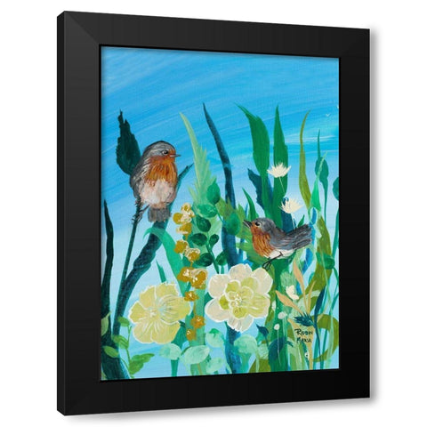 Awaiting Song Black Modern Wood Framed Art Print with Double Matting by Maria, Robin