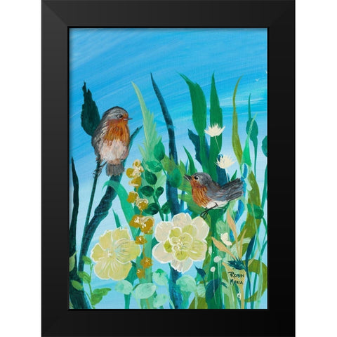 Awaiting Song Black Modern Wood Framed Art Print by Maria, Robin