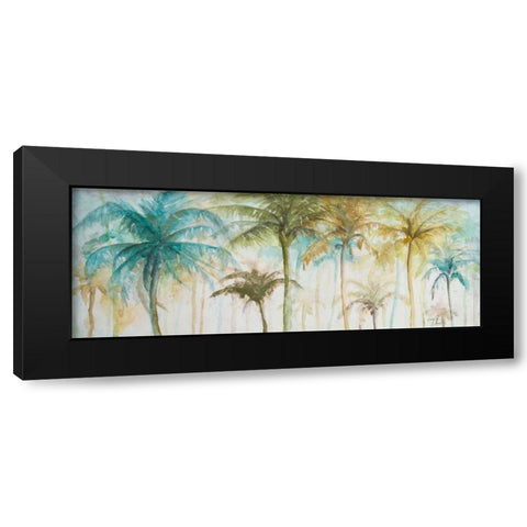 Watercolor Palms Black Modern Wood Framed Art Print with Double Matting by Pinto, Patricia