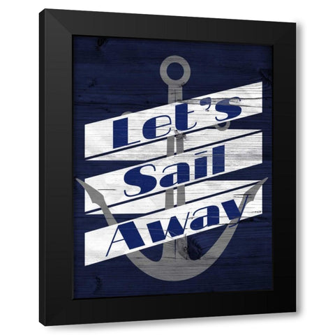 Lets Anchor I Black Modern Wood Framed Art Print by SD Graphics Studio