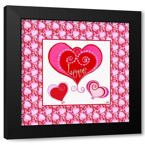 Art for the Heart III Black Modern Wood Framed Art Print with Double Matting by Metz, Andi