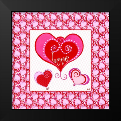 Art for the Heart III Black Modern Wood Framed Art Print by Metz, Andi