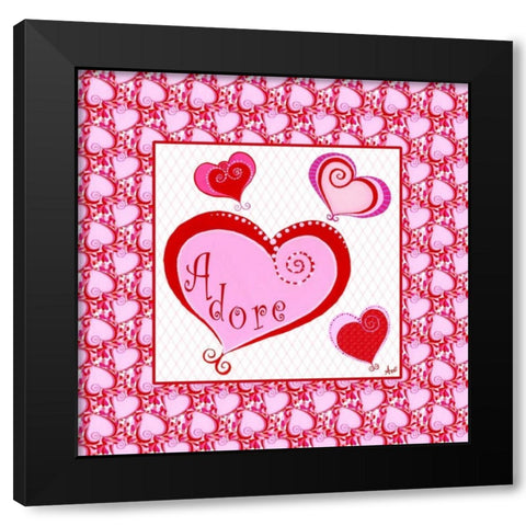 Art for the Heart I Black Modern Wood Framed Art Print by Metz, Andi