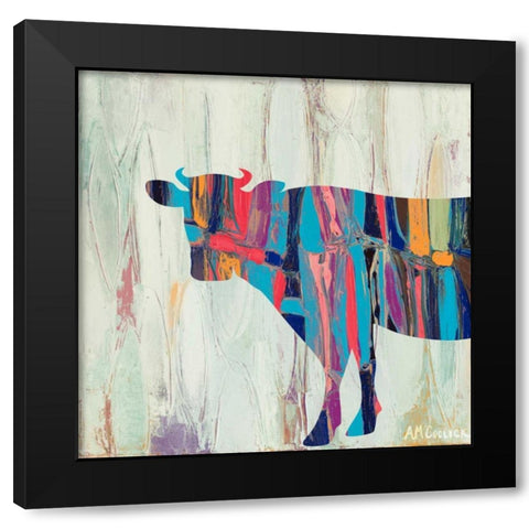 Rhizome Cow Black Modern Wood Framed Art Print by Coolick, Ann Marie
