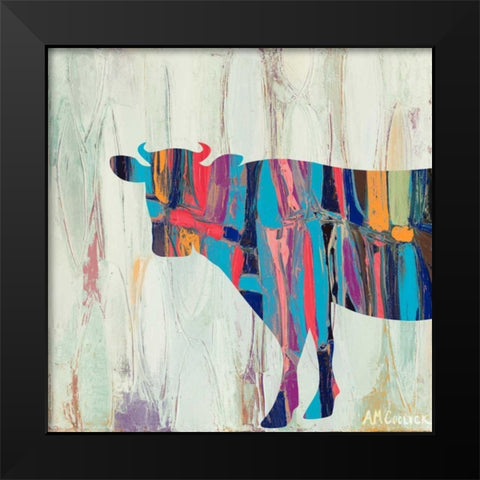 Rhizome Cow Black Modern Wood Framed Art Print by Coolick, Ann Marie