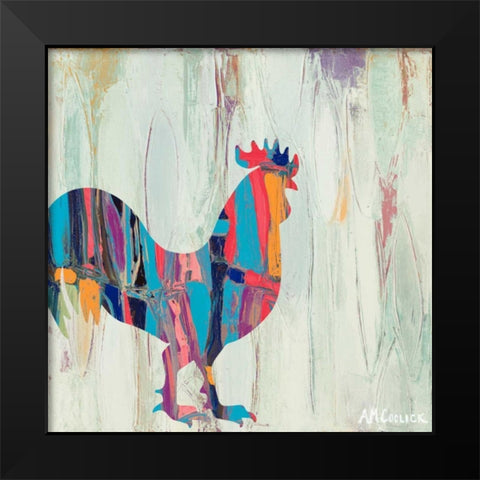 Rhizome Rooster Black Modern Wood Framed Art Print by Coolick, Ann Marie