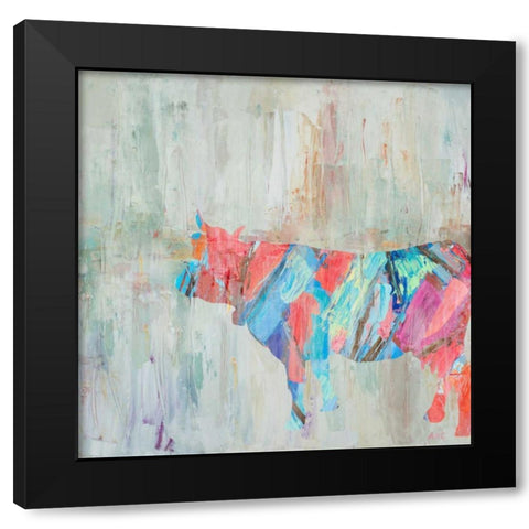 Muted Rhizome Cow Black Modern Wood Framed Art Print by Coolick, Ann Marie