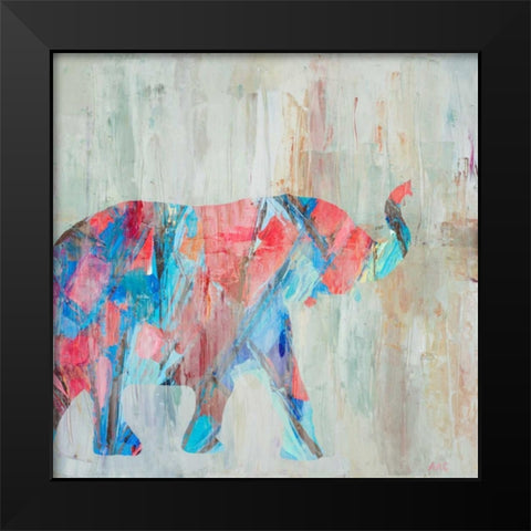Rhizome Elephant Black Modern Wood Framed Art Print by Coolick, Ann Marie