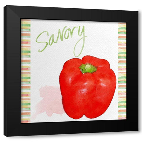 Watercolor Pepper IV Black Modern Wood Framed Art Print by Metz, Andi