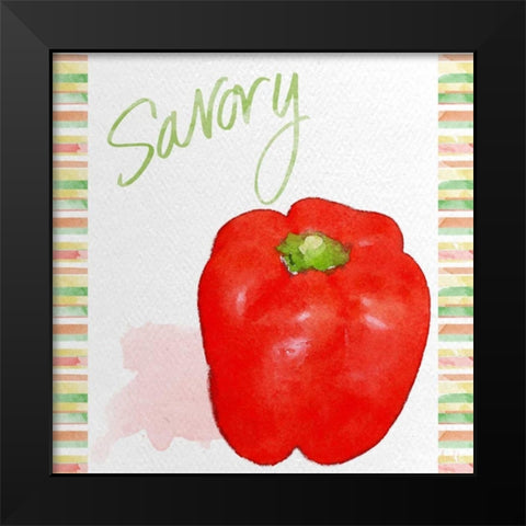 Watercolor Pepper IV Black Modern Wood Framed Art Print by Metz, Andi