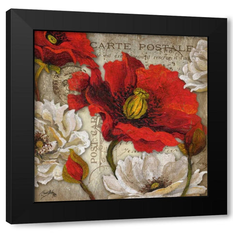 Paris Postcard II Black Modern Wood Framed Art Print with Double Matting by Medley, Elizabeth