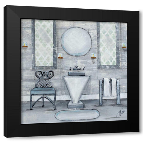 Grey Bath I Black Modern Wood Framed Art Print with Double Matting by Ritter, Gina