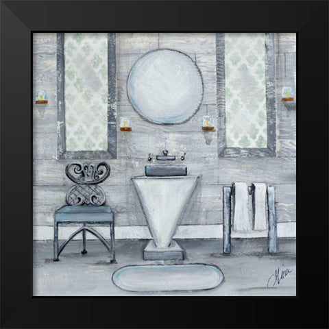 Grey Bath I Black Modern Wood Framed Art Print by Ritter, Gina