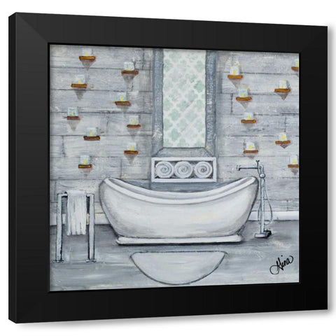 Grey Bath II Black Modern Wood Framed Art Print with Double Matting by Ritter, Gina