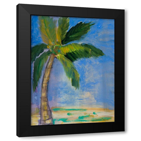 Tropical Palms II Black Modern Wood Framed Art Print by Maria, Robin