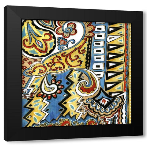 Tuscan Tile Black Modern Wood Framed Art Print with Double Matting by Biscardi, Nicholas