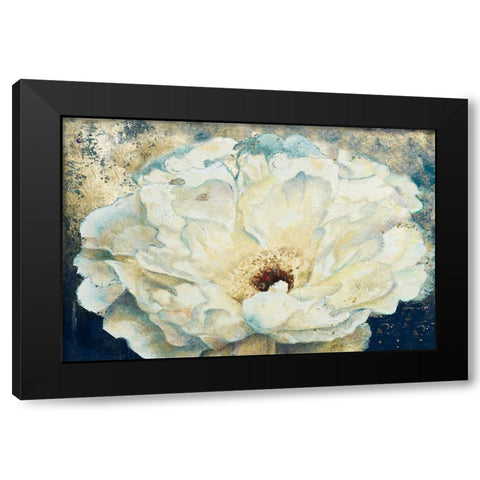 Zuzu Peony of Navy and Gold Black Modern Wood Framed Art Print with Double Matting by Pinto, Patricia