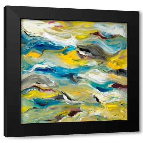 Color of Cadence Black Modern Wood Framed Art Print with Double Matting by Loreth, Lanie