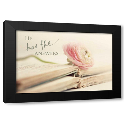 He has the Answers Black Modern Wood Framed Art Print by Gardner, Sarah