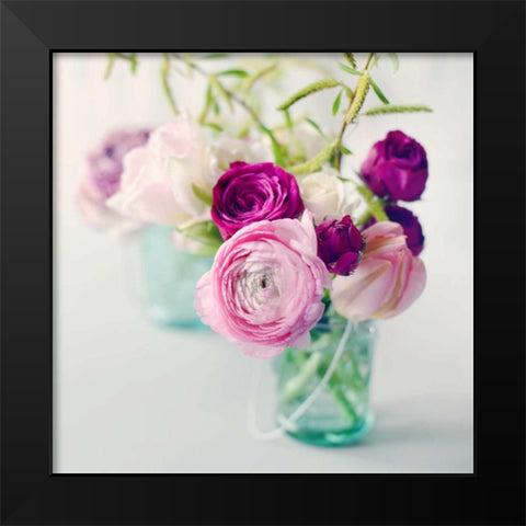 Pink Ranunculus Black Modern Wood Framed Art Print by Gardner, Sarah