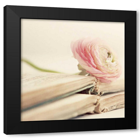 Peony Books Square Black Modern Wood Framed Art Print with Double Matting by Gardner, Sarah
