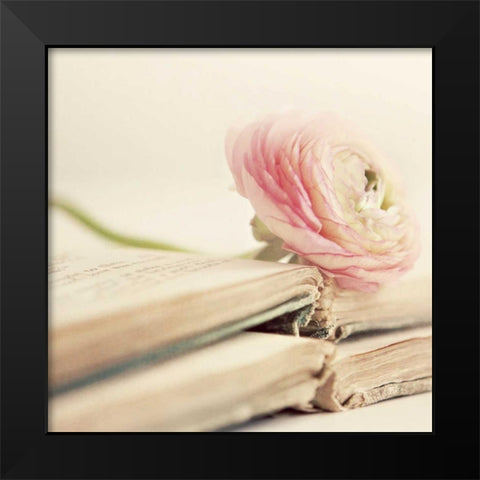 Peony Books Square Black Modern Wood Framed Art Print by Gardner, Sarah